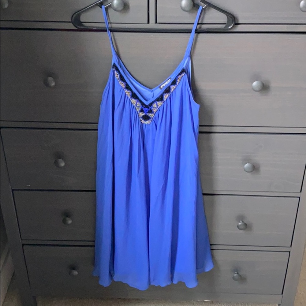 Blue beaded dress